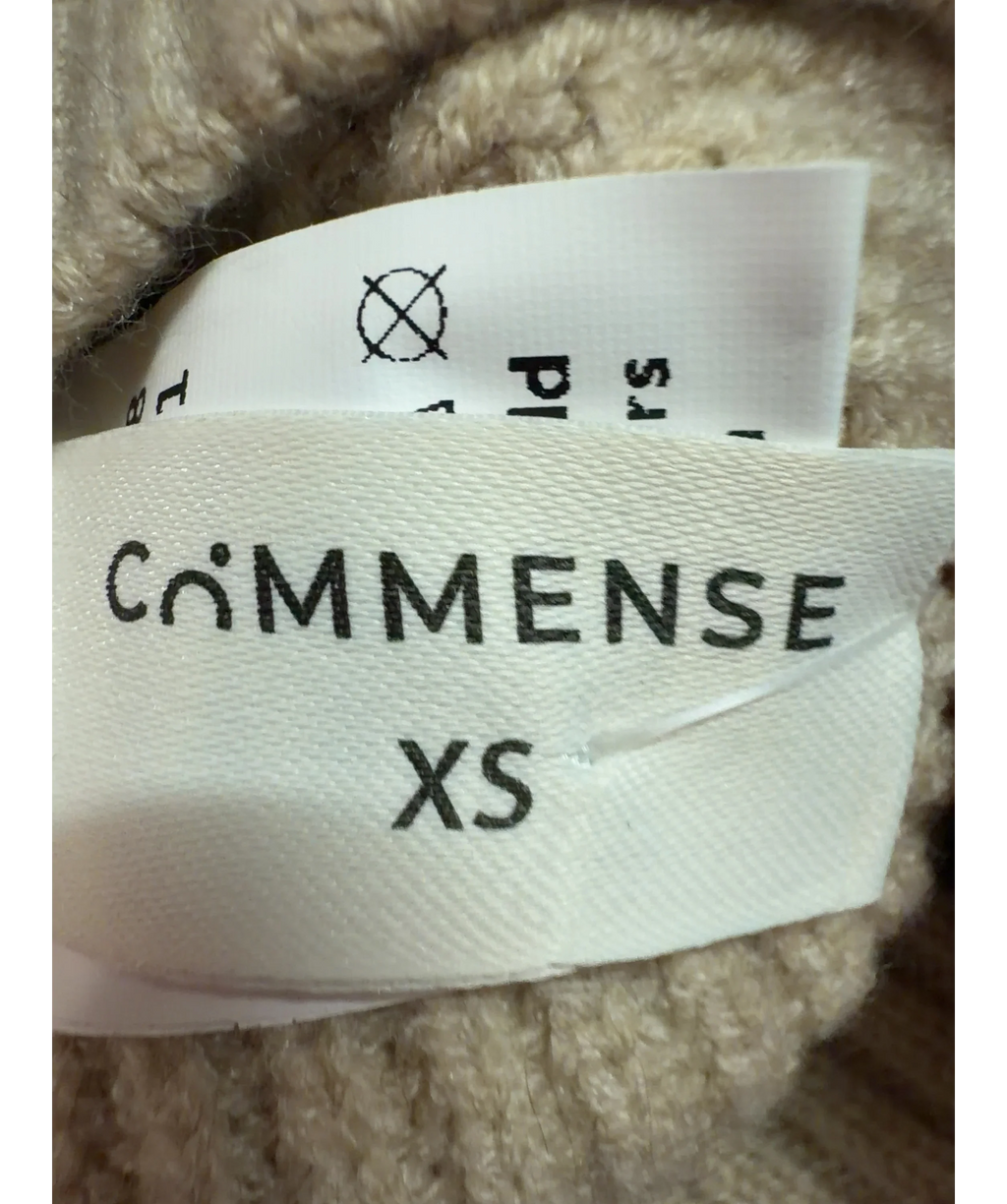 Commense Beige Tie Neck Contrast Trim Button Sweater Vest, size UK XS — care label