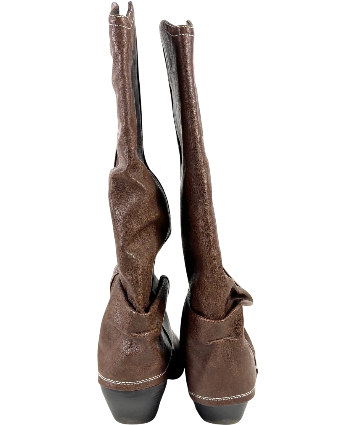 Seqwl Brown Lexus slouchy fold over western boots in brown, size UK 6 EU 39 👠 — back