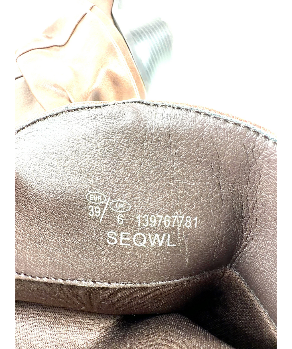 Seqwl Brown Lexus slouchy fold over western boots in brown, size UK 6 EU 39 👠 — care label