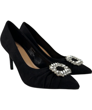 Friends Like These Black Crystal Court Shoes UK 5