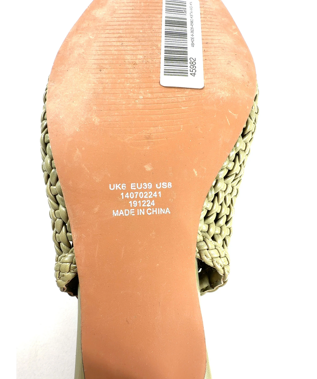 ASOS sage green Colour, size UK 6 EU 39 👠 — fabric detail