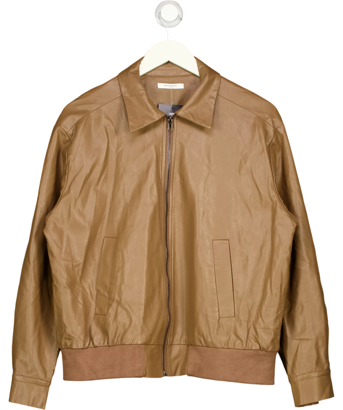 Peppermayo Beige Collared Zip Bomber Jacket UK XXS-XS