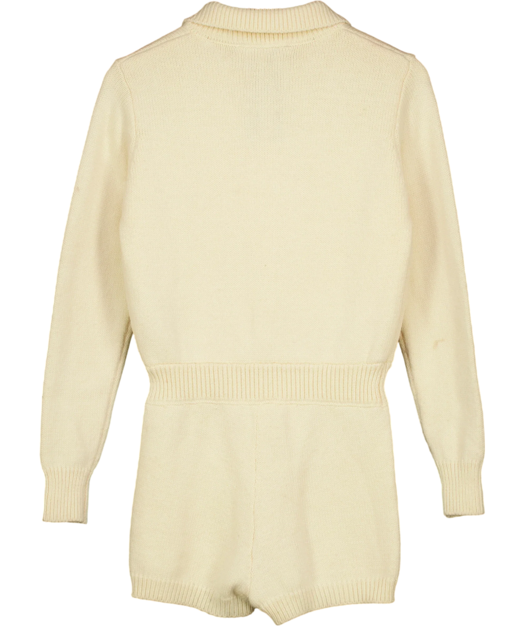 ZARA Cream Limited Edition Knit Jumpsuit / Playsuit, size UK S — back