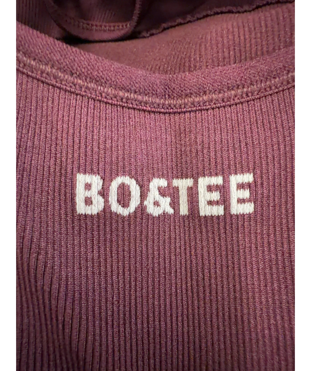 Bo&Tee Purple ribbed halter jumpsuit, size UK S — detail