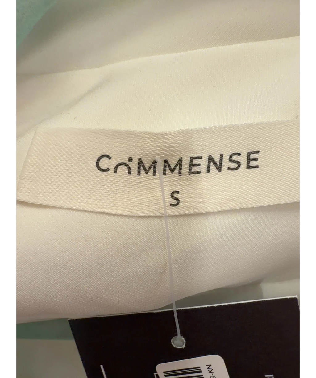 Commense White Belted Pleated Sleeveless Blazer Dress, size UK S — care label