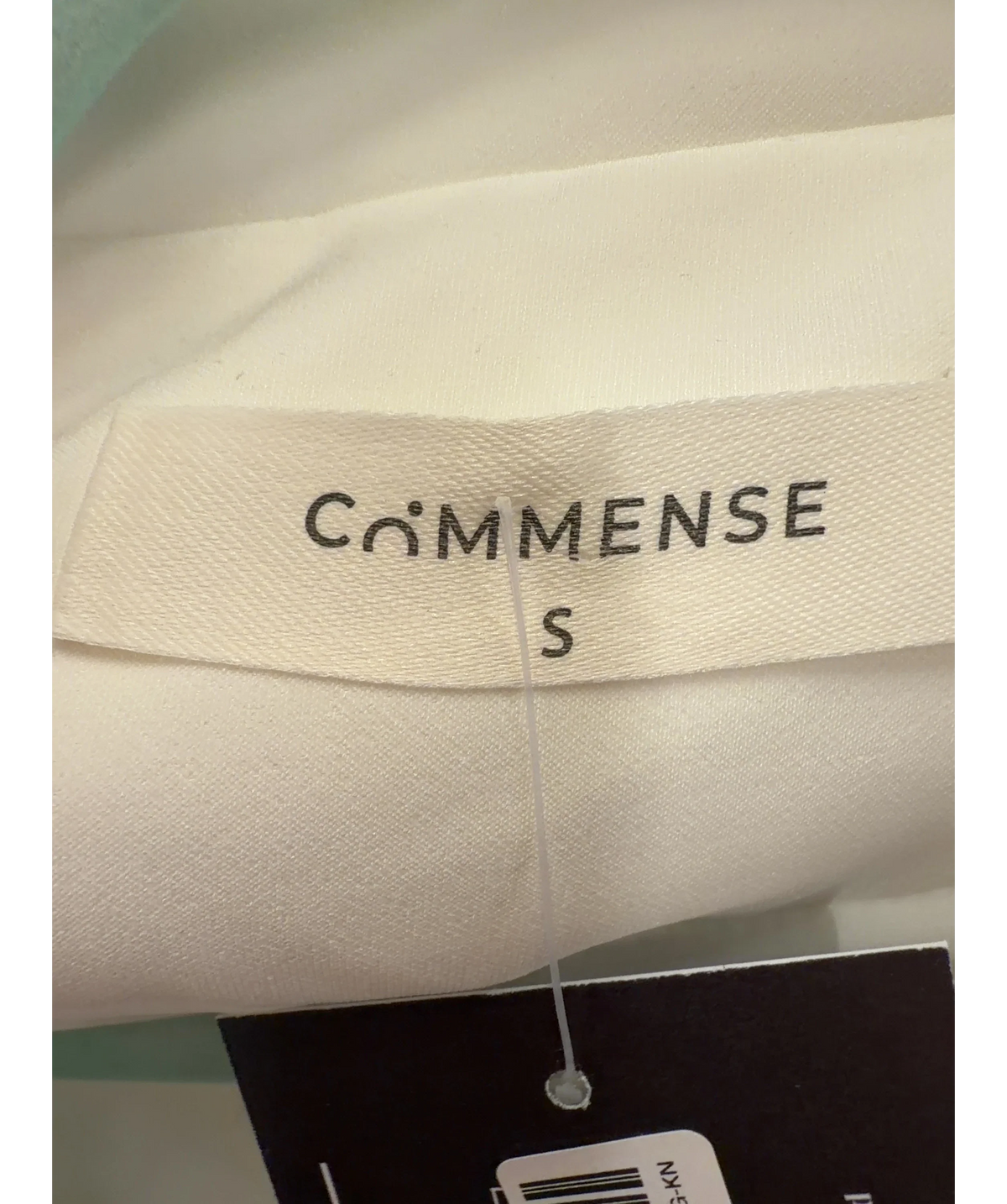 Commense White Belted Pleated Sleeveless Blazer Dress, size UK S — care label