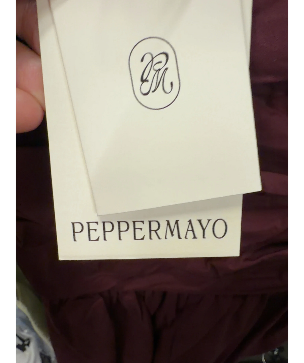 Peppermayo burgundy The Carmel Maxi Dress, size UK 6 — detail