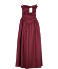 Peppermayo burgundy The Carmel Maxi Dress, size UK 6 — front