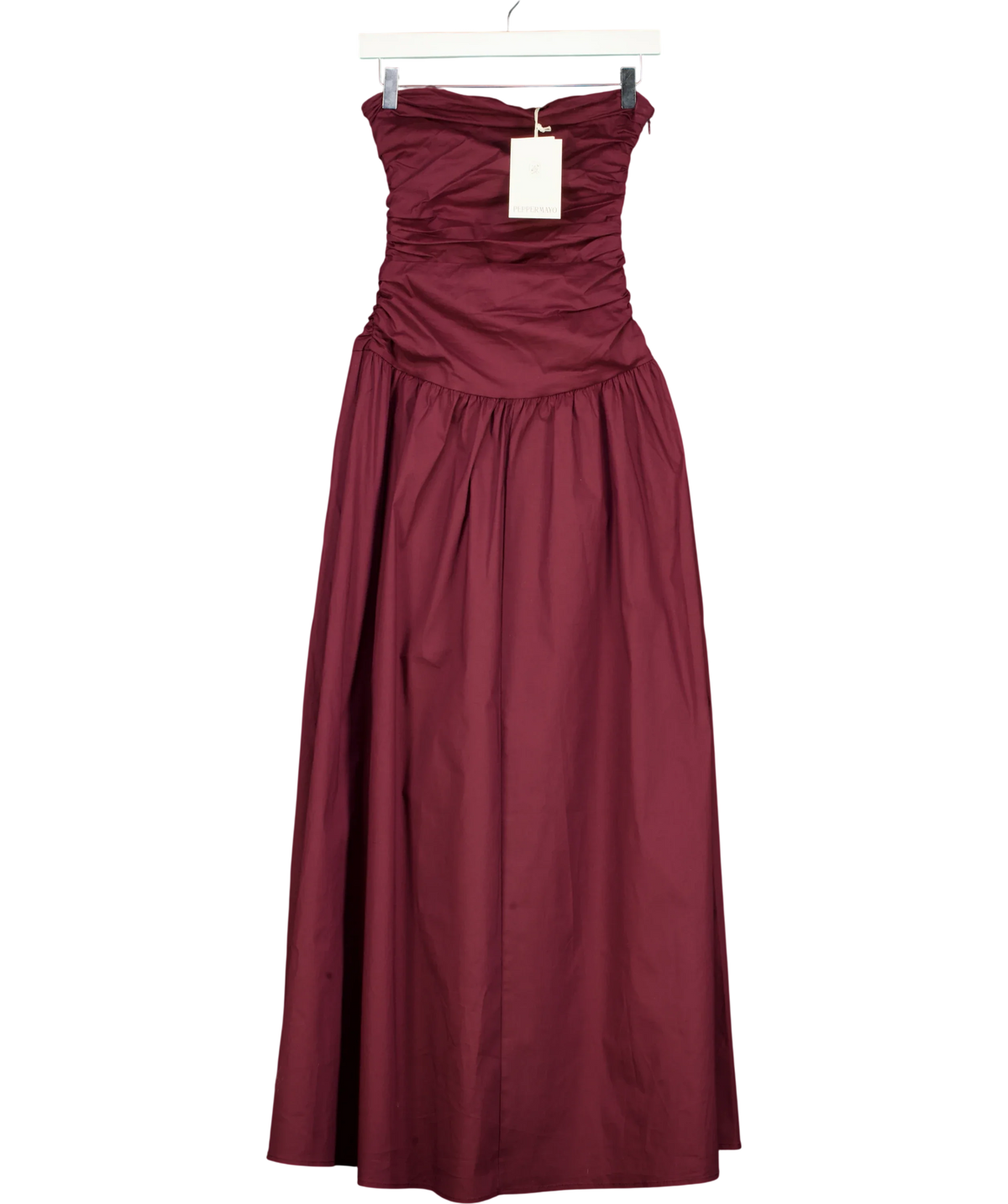Peppermayo burgundy The Carmel Maxi Dress, size UK 6 — front