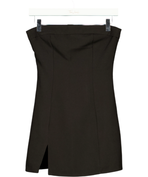 Peppermayo Strapless Black Mini Dress With Front Split UK 6