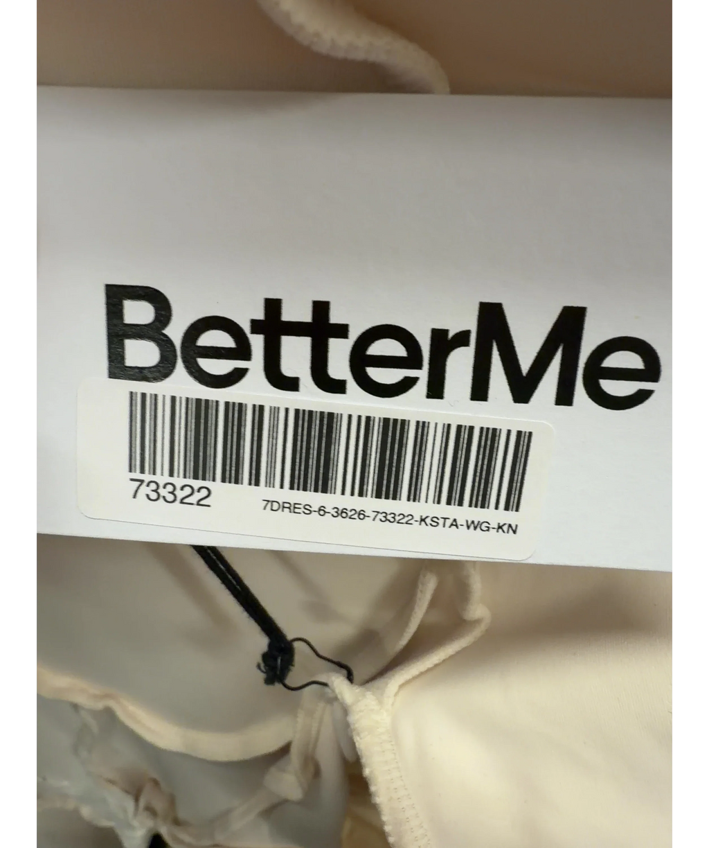 BetterMe Cream contour-seam zip-up one-piece jumpsuit, size UK XS — detail