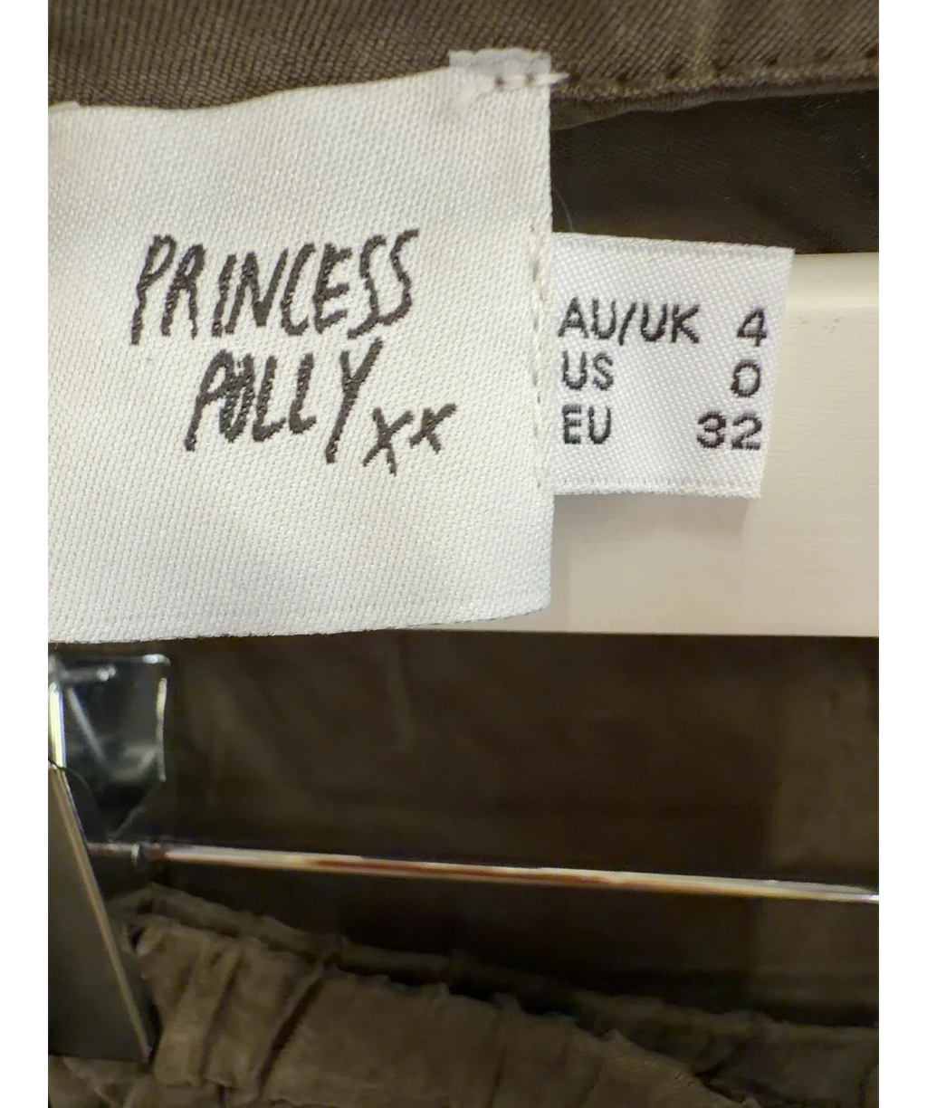 Princess Polly Brown Mahlab Pants & Shirt  Chocoloate, size UK 4 — care label