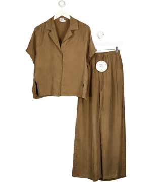 Princess Polly Mahlab Pants Brown Shirt And Trousers Set UK 4 & 6