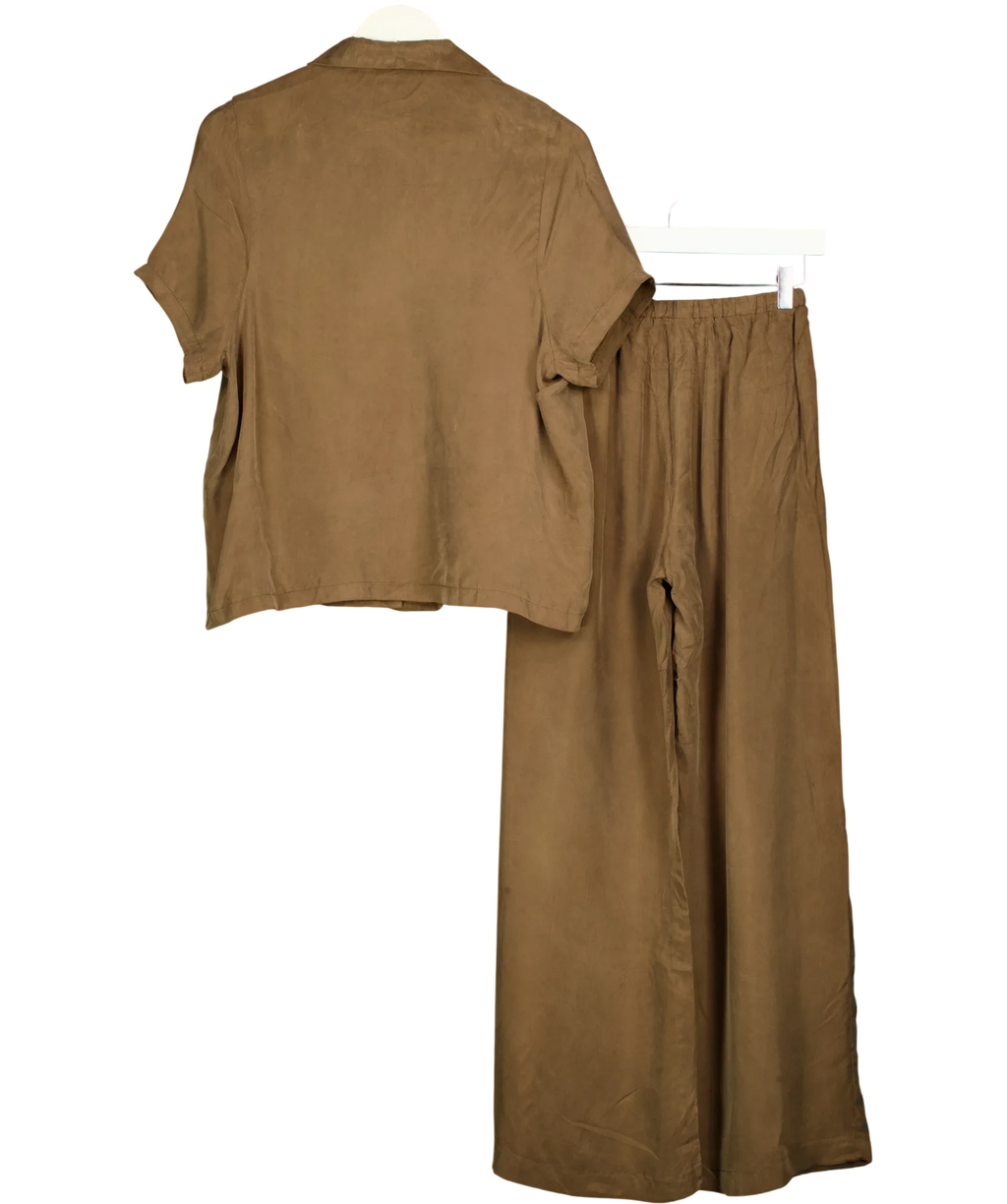 Princess Polly Brown Mahlab Pants & Shirt  Chocoloate, size UK 4 — back