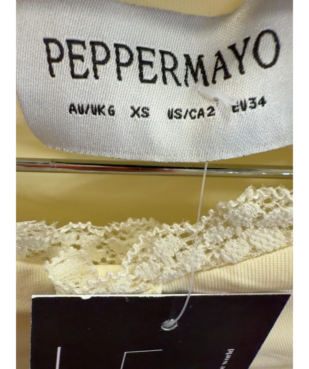 Peppermayo Yellow Get No Sleep Mini Skort, size UK 6 — detail