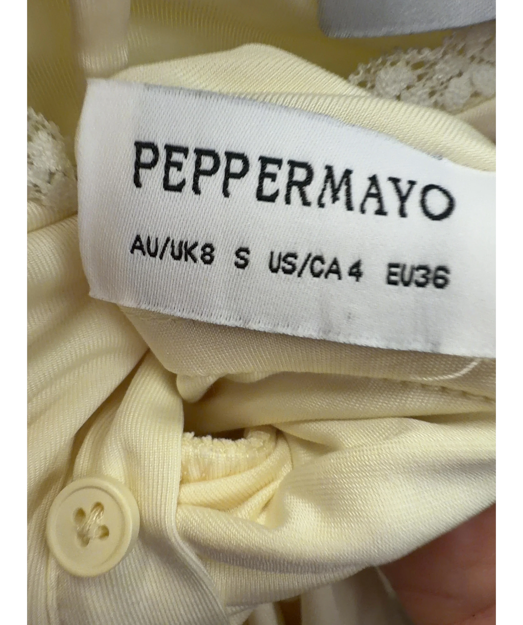 Peppermayo Yellow Get No Sleep Mini Skort, size UK 6 — fabric detail