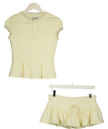 Peppermayo Yellow Get No Sleep Mini Skort, size UK 6 — front