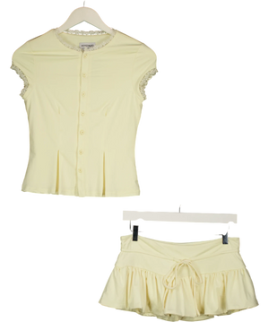 Peppermayo Get No Sleep Top And Skirt Yellow UK 6  & UK 8
