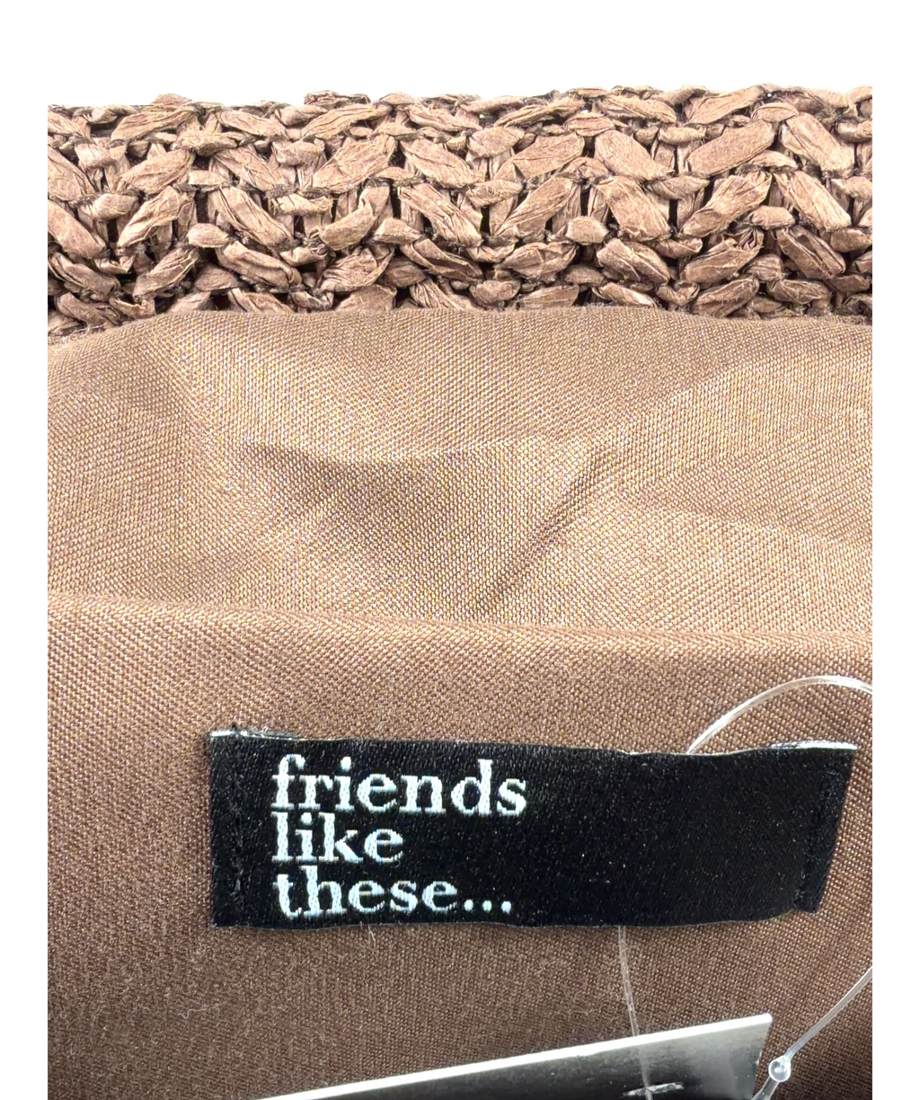 Friends like these Chocolate Brown Acrylic Disc Raffia Clutch Bag One Size — Materials
