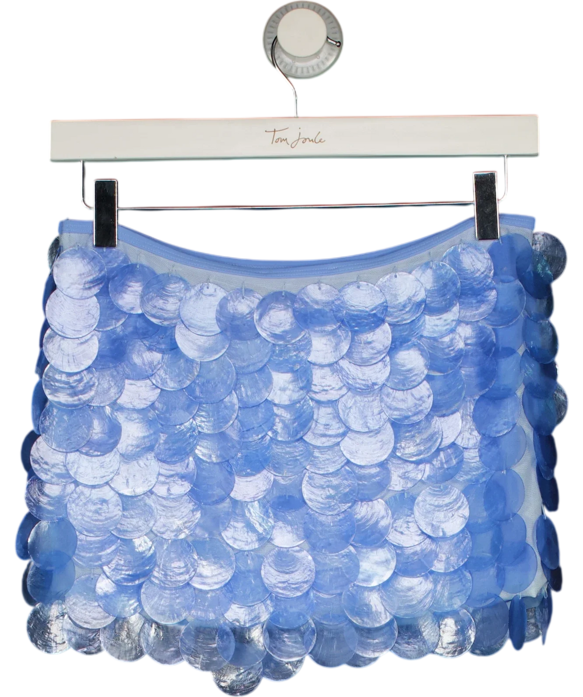 WHITE FOX Blue Forgiven Aura Shell Mini Skirt, size UK S — back