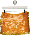 WHITE FOX Orange Like You Mean It Sequin Mini Skirt, size UK S — front