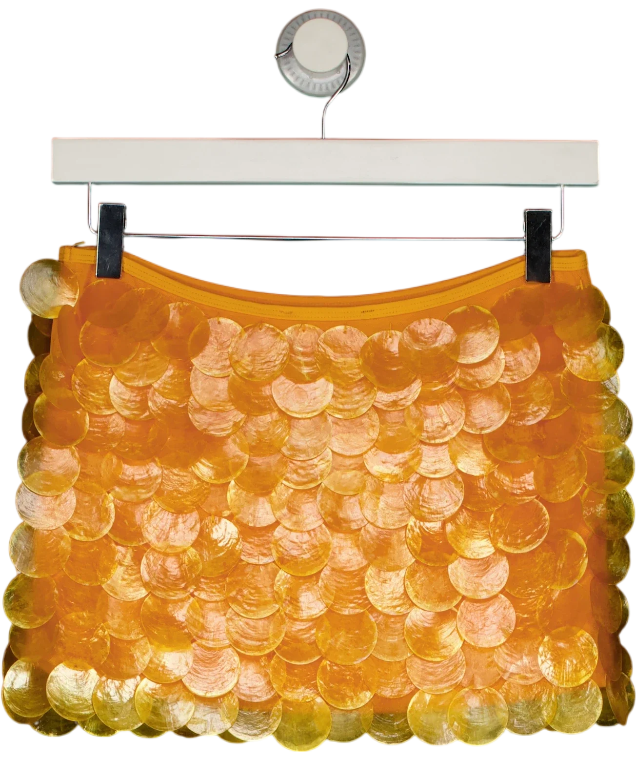 WHITE FOX Orange Like You Mean It Sequin Mini Skirt, size UK S — back