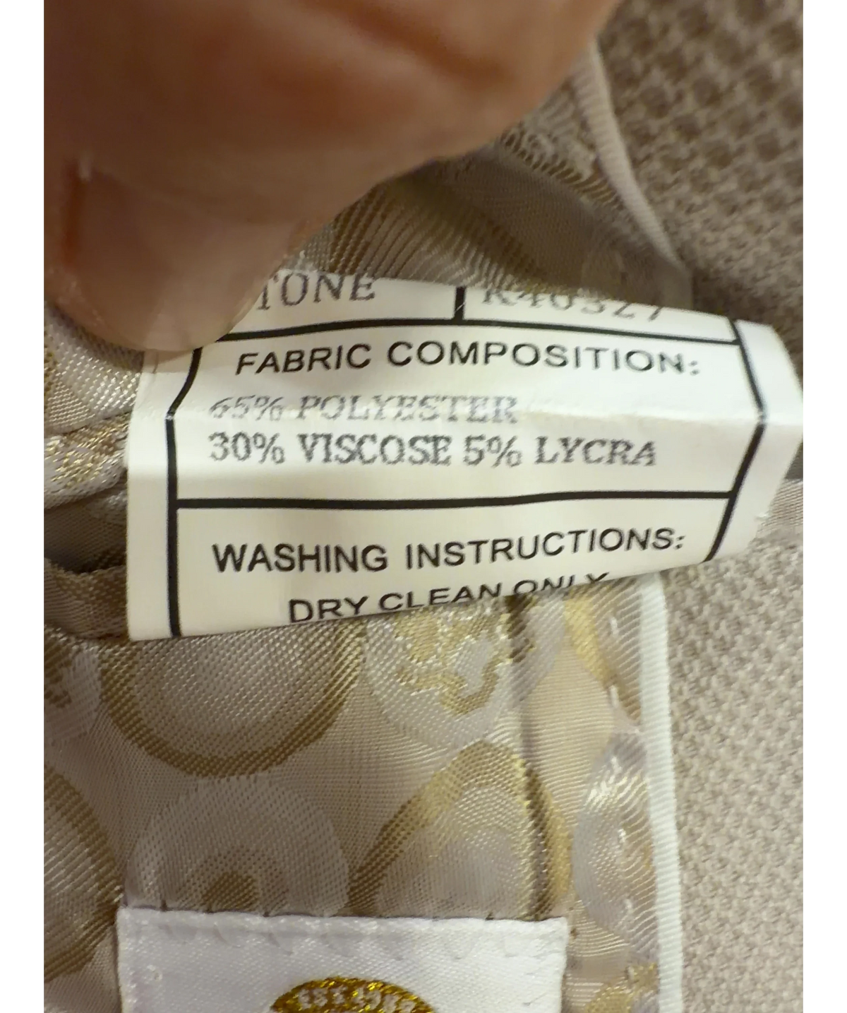 Marc Darcy Beige HM5 Children's Stone Suit, size 1 Year — label