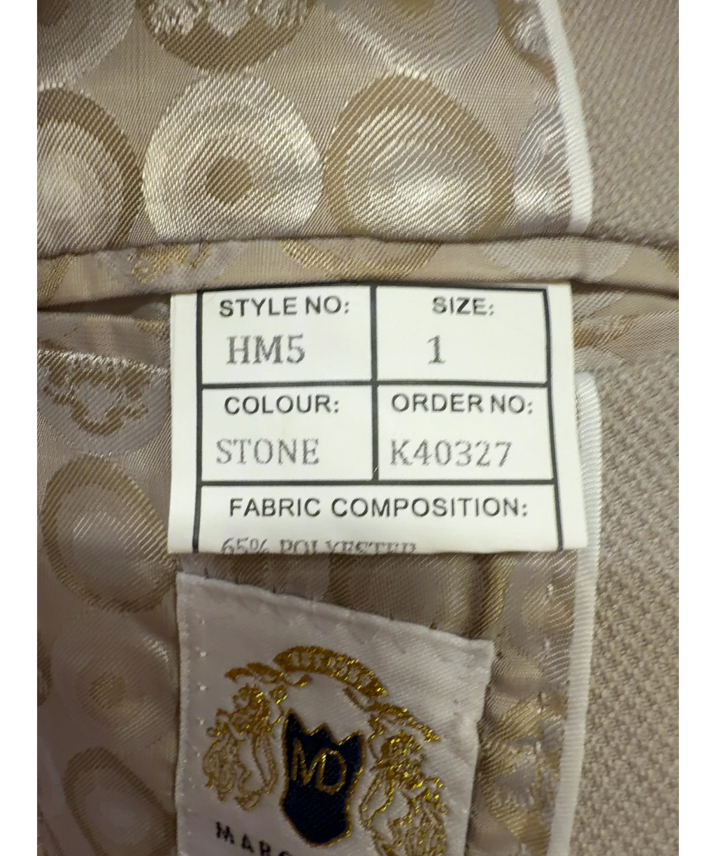 Marc Darcy Beige HM5 Children's Stone Suit, size 1 Year — care label