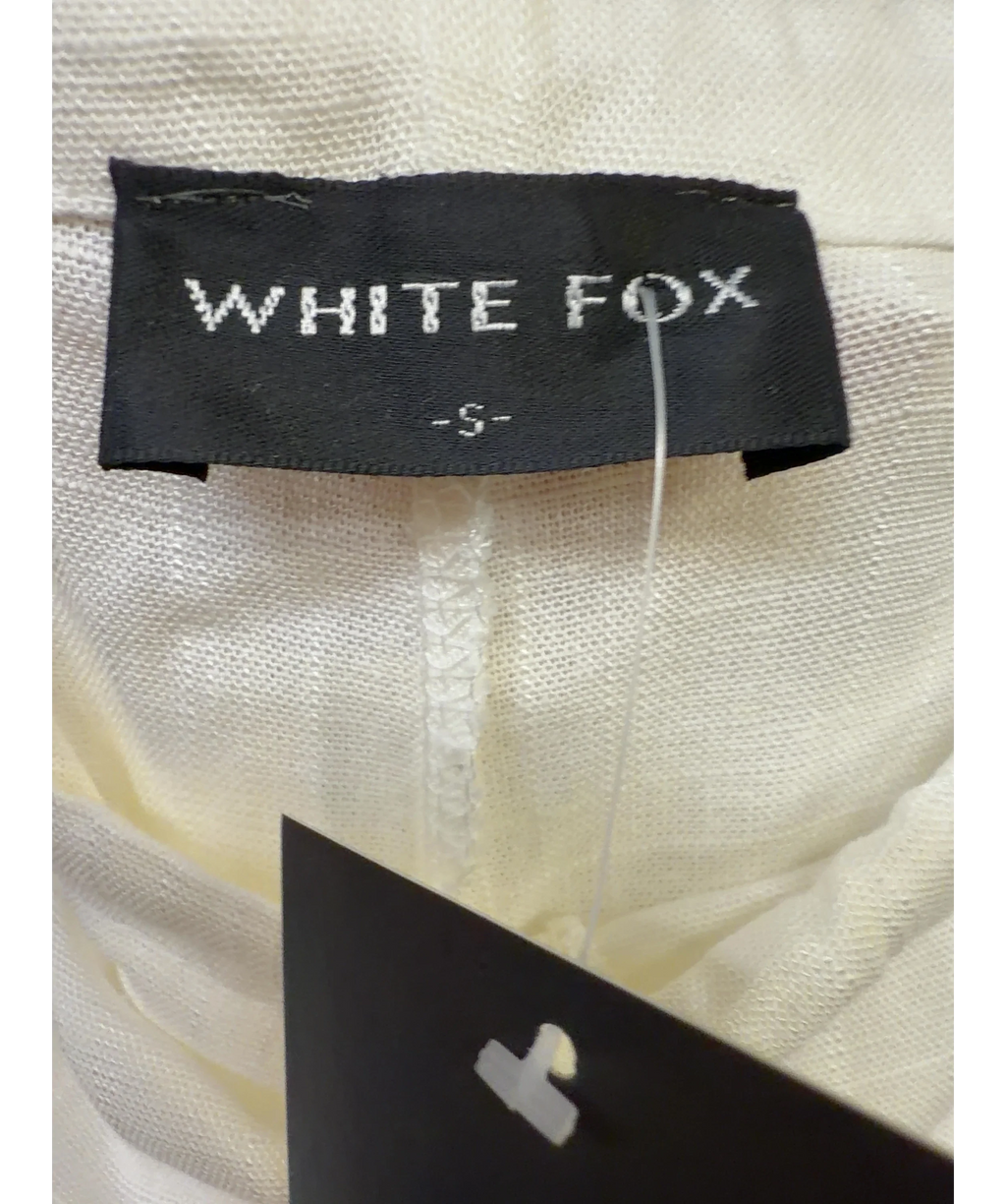 WHITE FOX White Burning Love Linen Pants, size UK S — detail