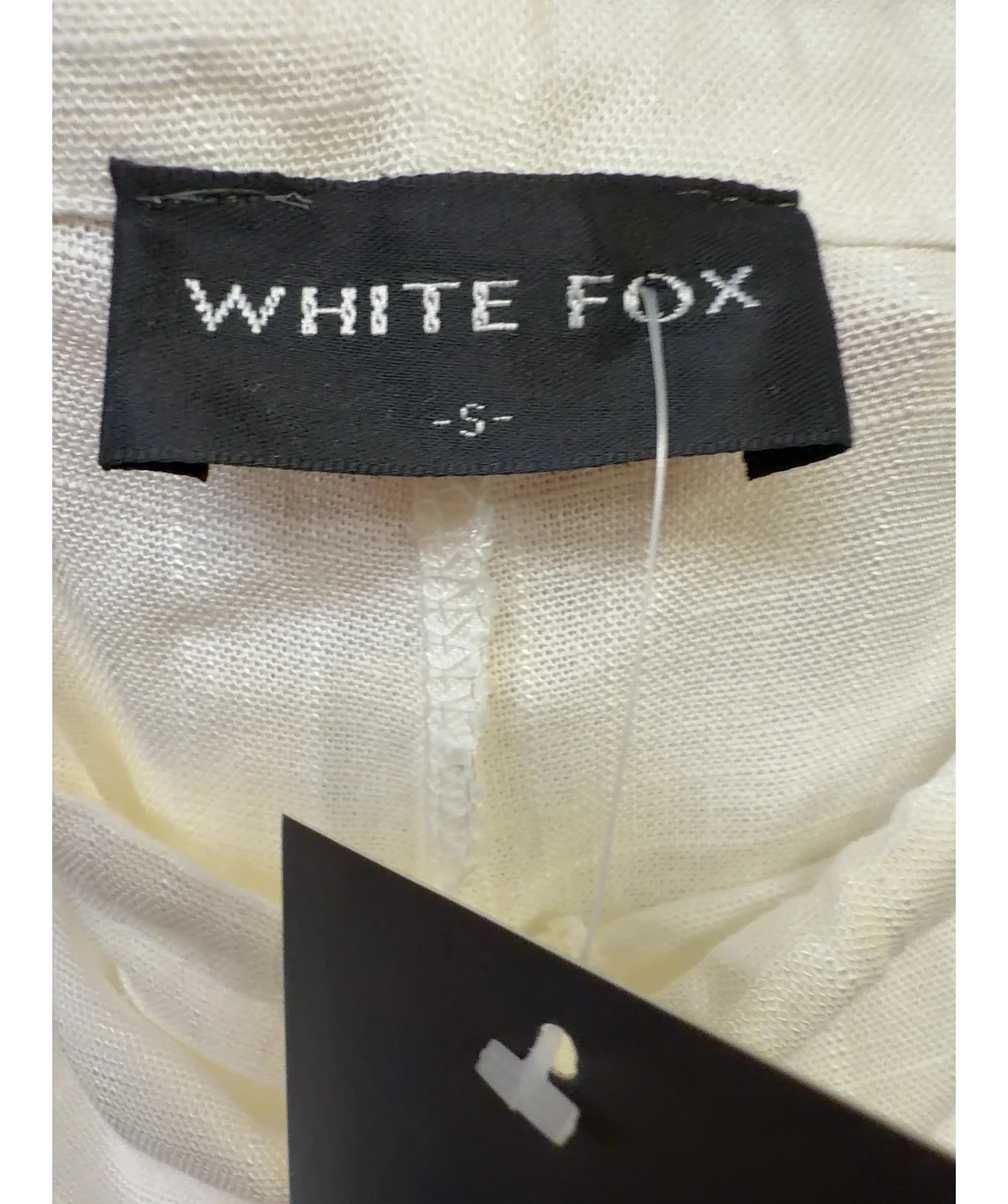 WHITE FOX White Burning Love Linen Pants, size UK S — detail
