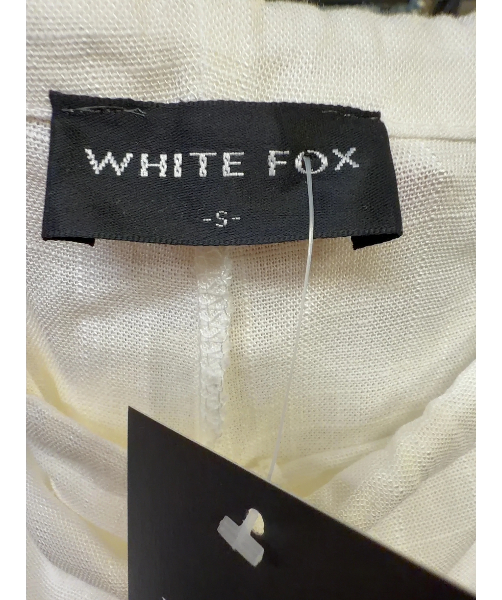 WHITE FOX White Burning Love Linen Pants, size UK S — care label