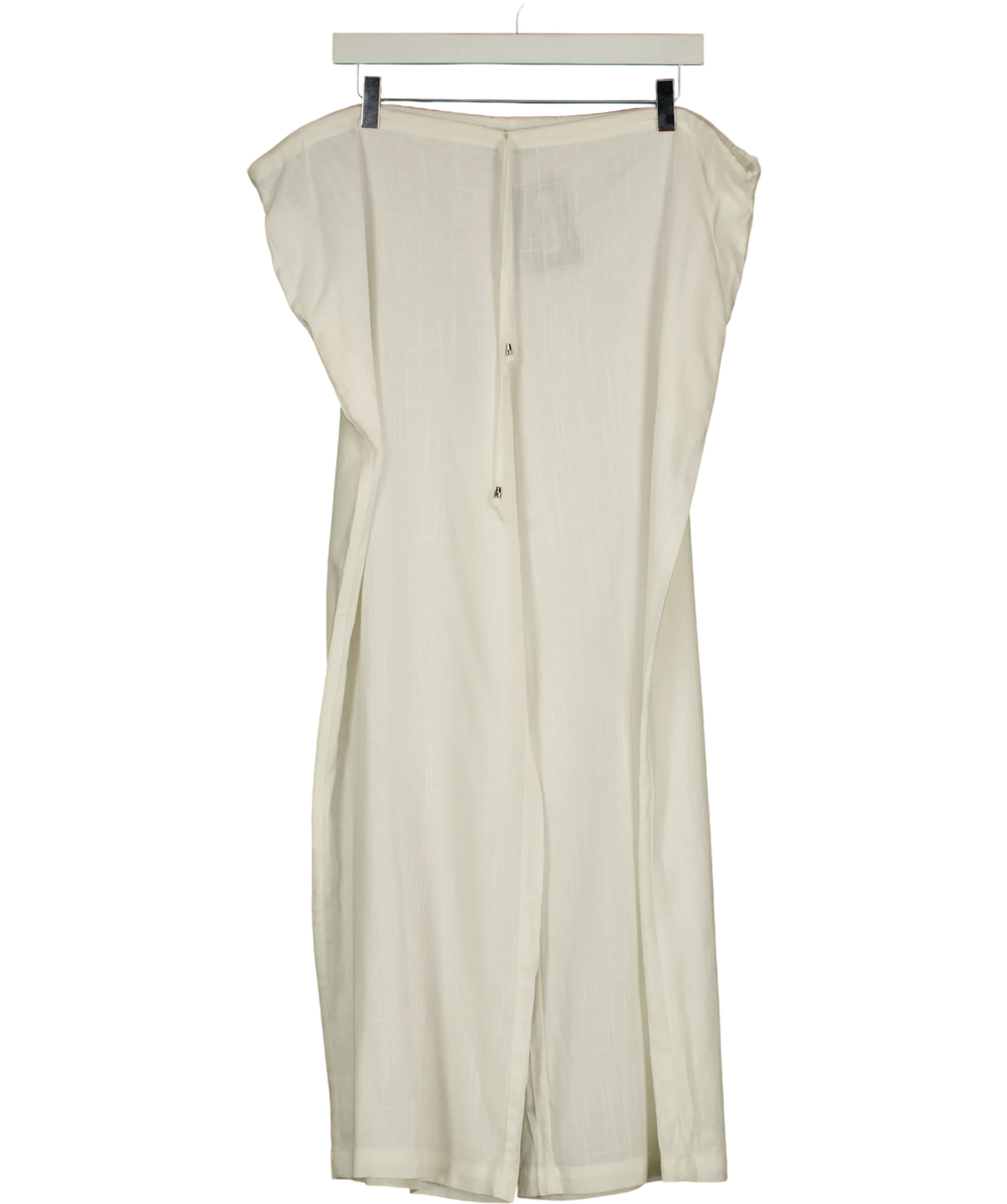 WHITE FOX White Burning Love Linen Pants, size UK S — front