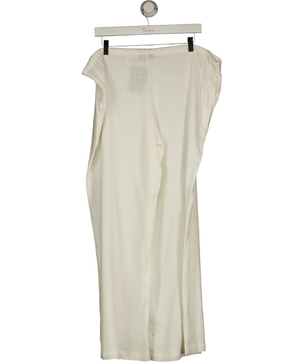WHITE FOX White Burning Love Linen Pants, size UK S — back