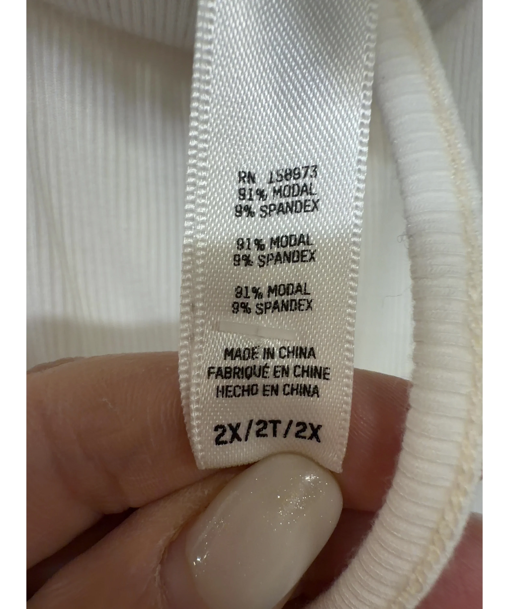 SKIMS White Soft Lounge ribbed pants, size UK XXL — label