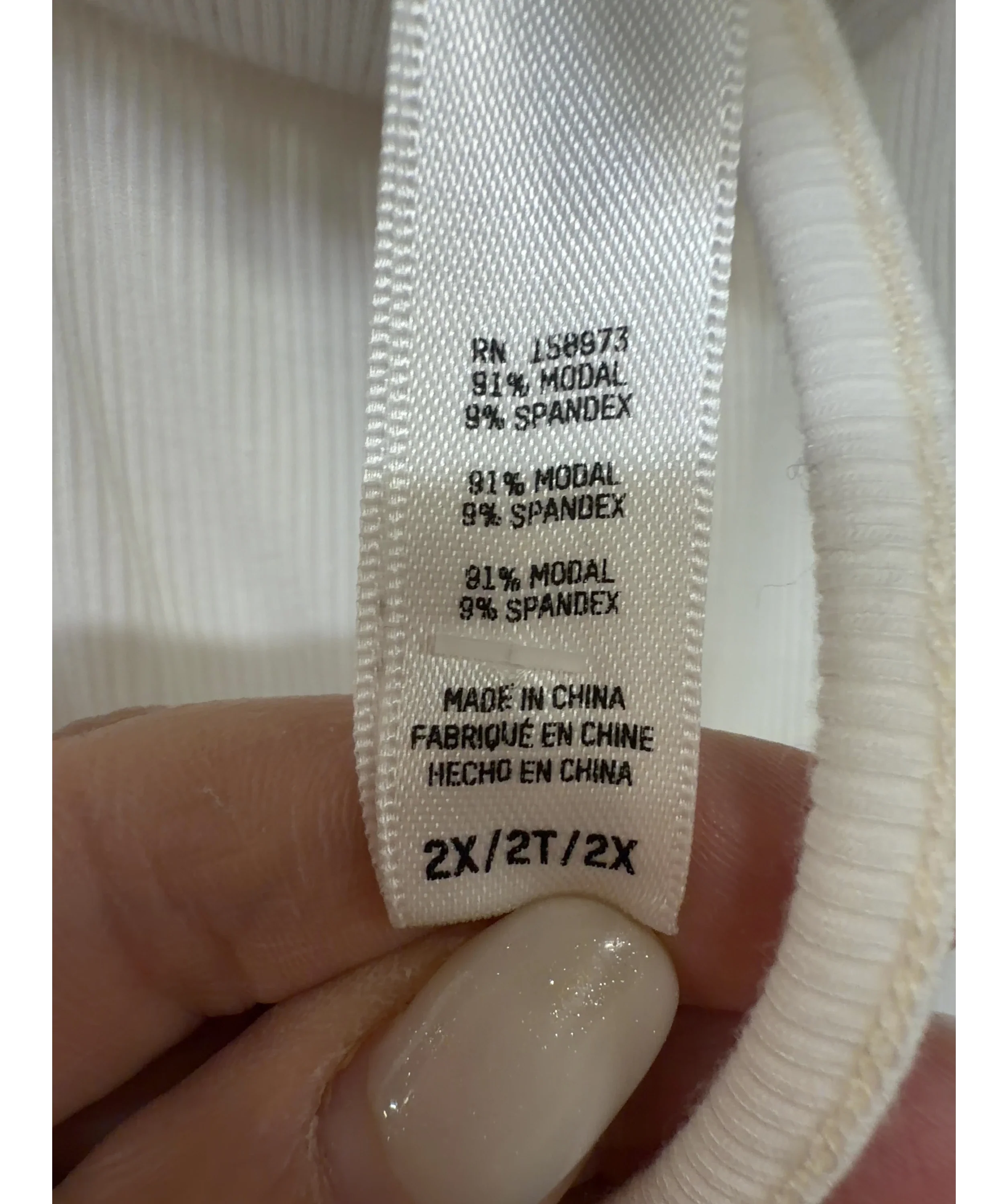 SKIMS White Soft Lounge ribbed pants, size UK XXL — label