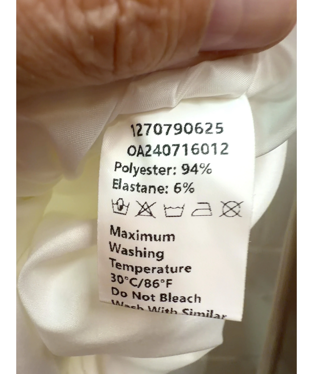 Commense White Slim Fit Semi-Sheer Elegant Slit Back Maxi Skirt Without Belt, size UK XS — label