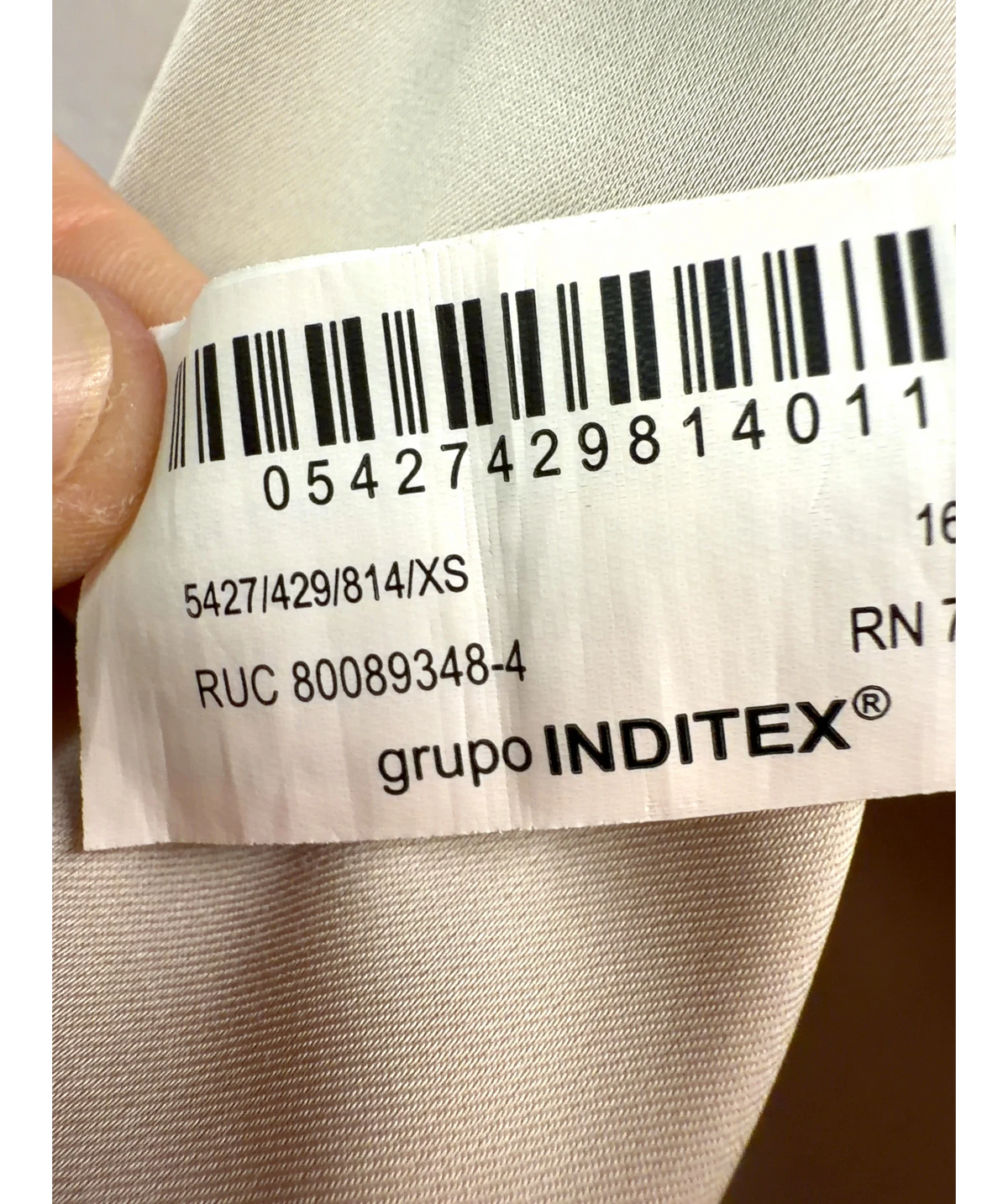 ZARA Beige Colour, size UK XS — label