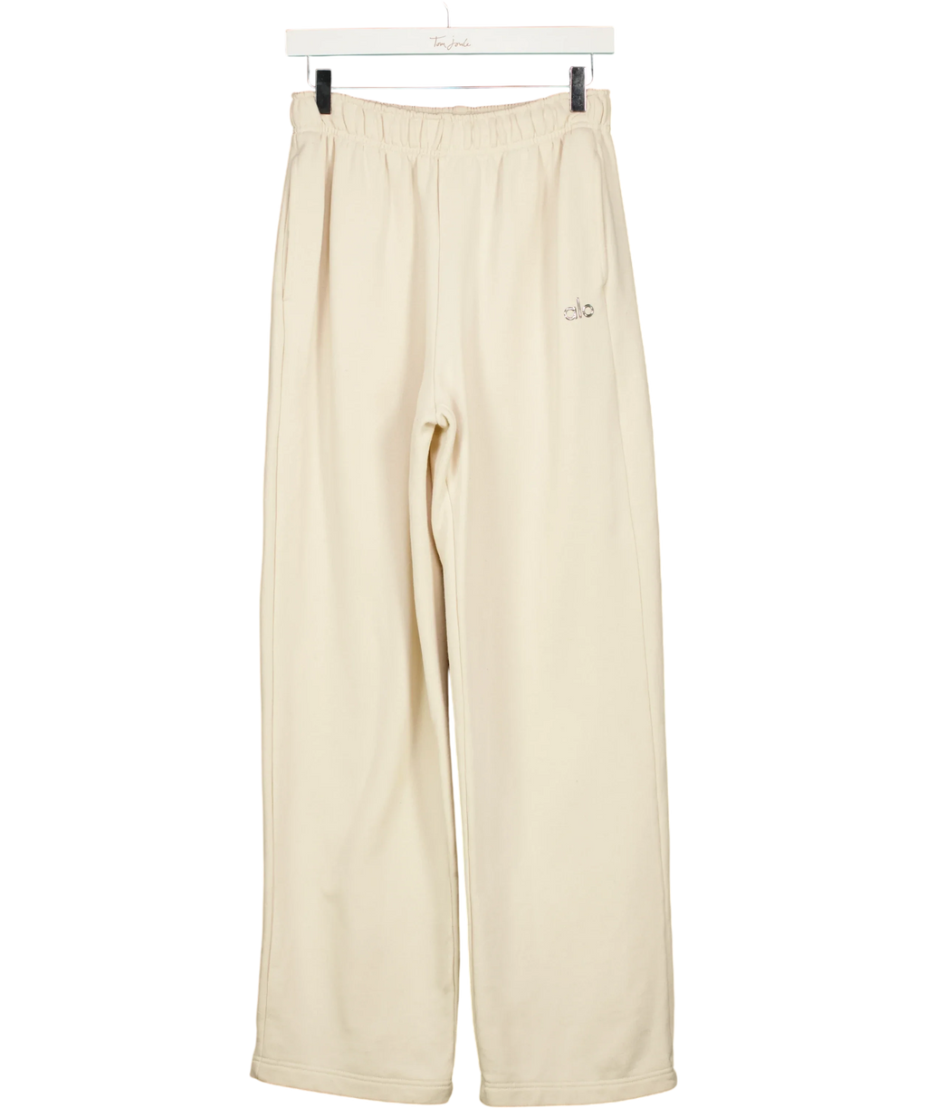 alo yoga Cream Accolade Straight Leg Sweatpant, size UK XS — front