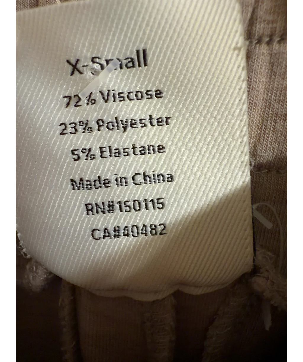 Varley Beige DoubleSoft joggers, size UK XS — care label