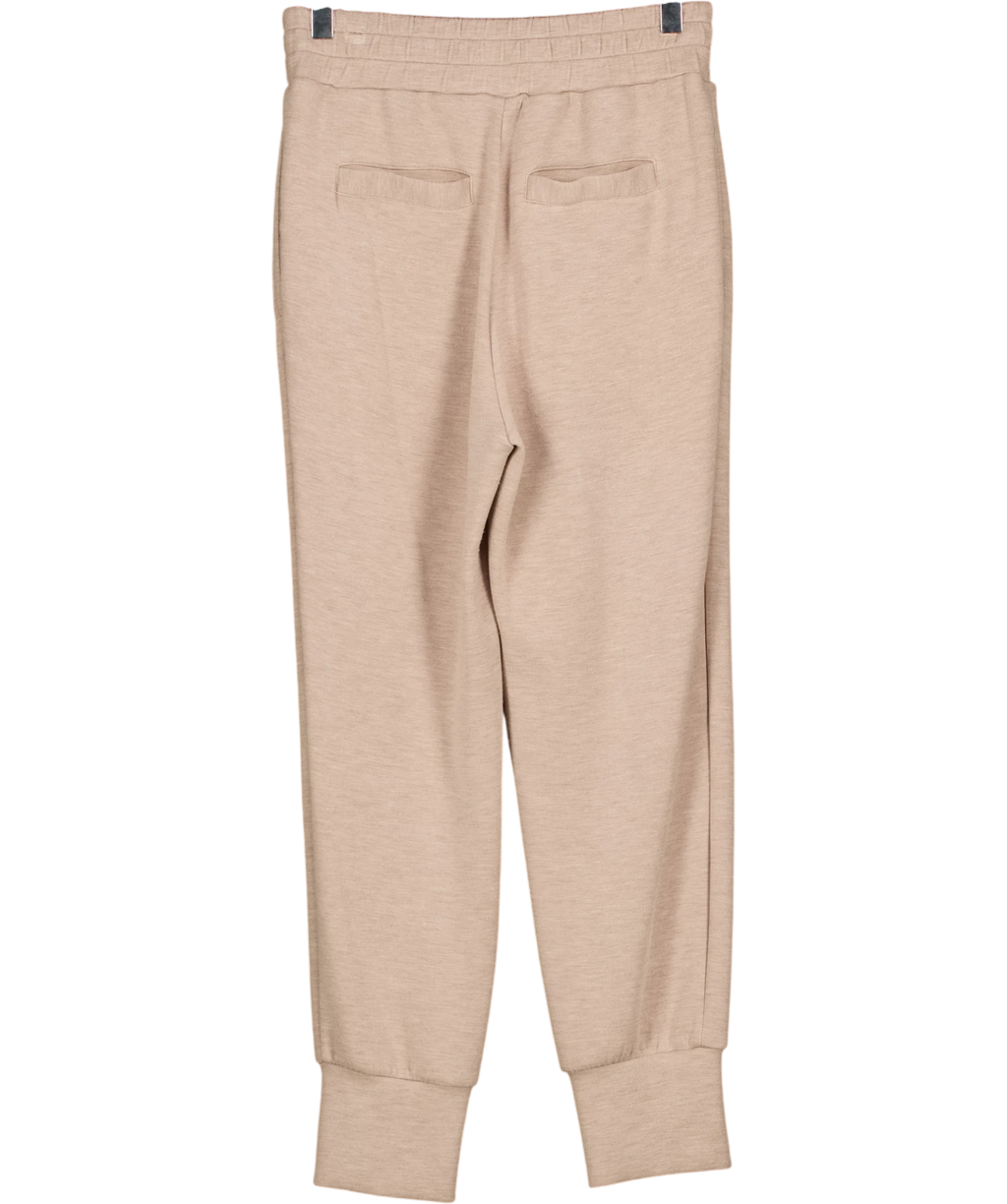Varley Beige DoubleSoft joggers, size UK XS — back