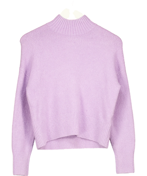 & Other Stories Purple Mock Neck Wool Blend Sweater UK S