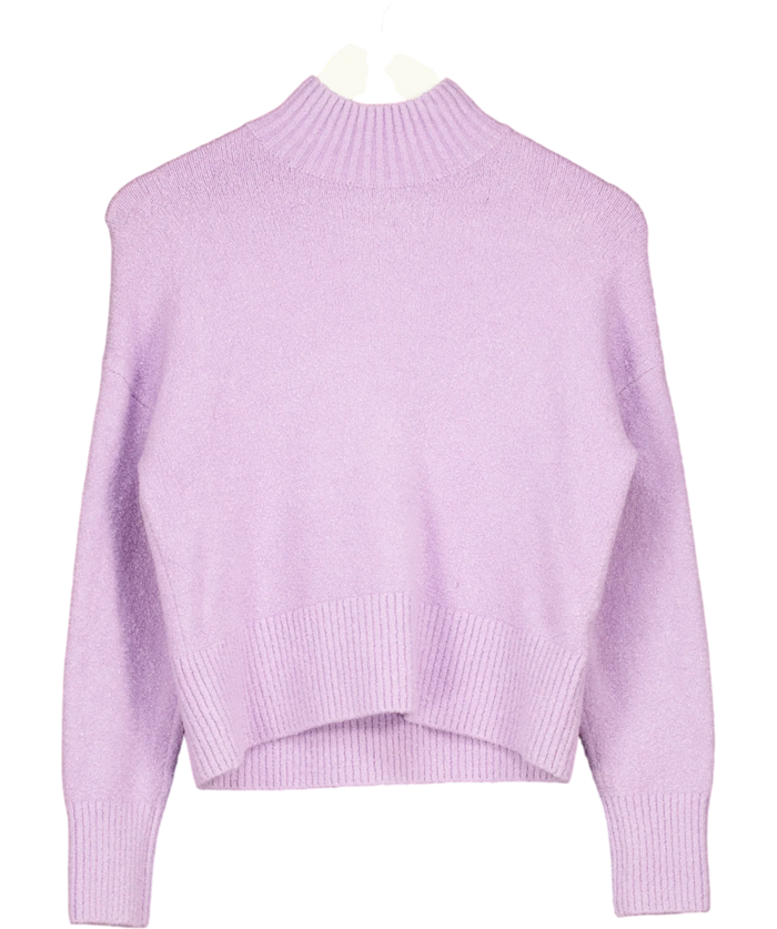 & Other Stories Purple Mock Neck Wool Blend Sweater UK S