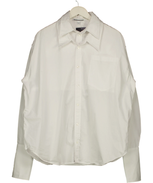 Jordan White Pointed Double Collar Shirt UK S