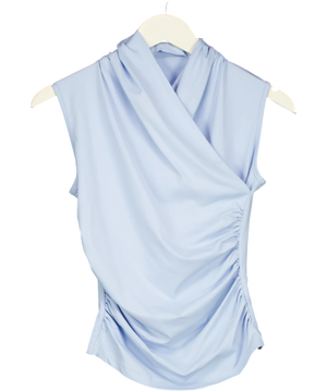 Commense Blue Draped Cowl Tank Top UK XS