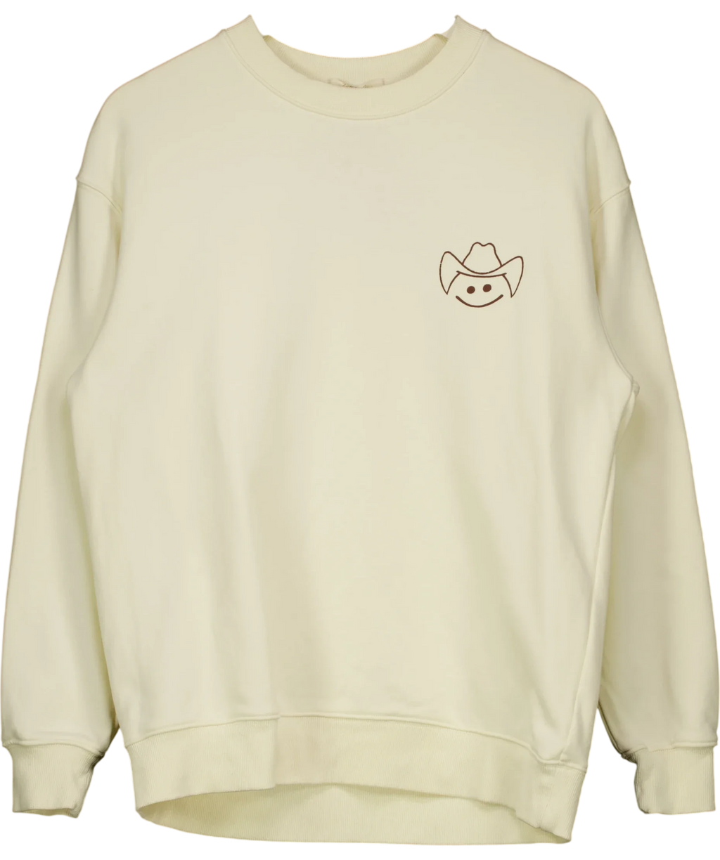 NOA & RAIN Cream cowboy-graphic sweatshirt, size UK L — front