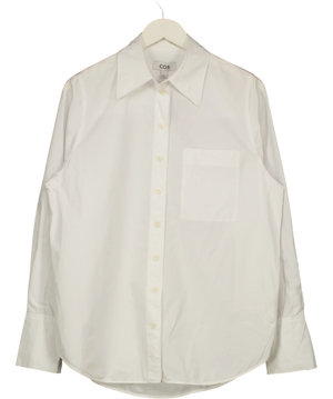 COS Pointed-Collar Long-Sleeve Cotton Shirt White UK 8