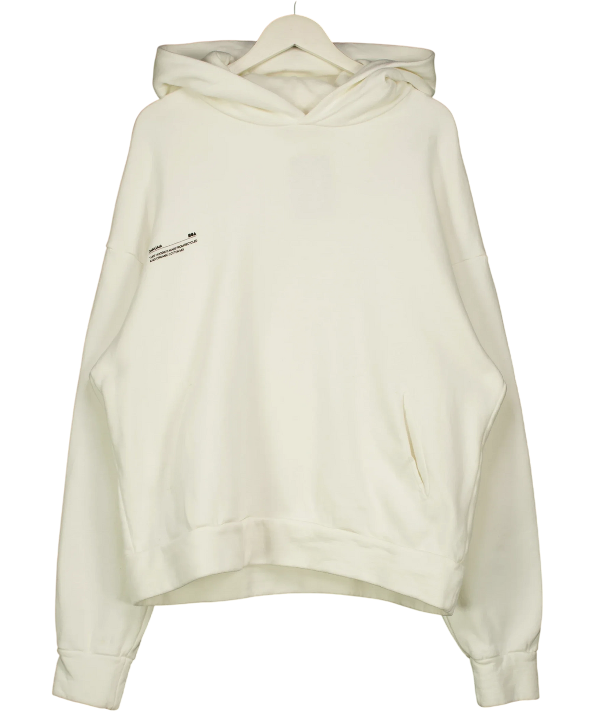 PANGAIA White Recycled and Organic Cotton Mix Hoodie, size UK M — front