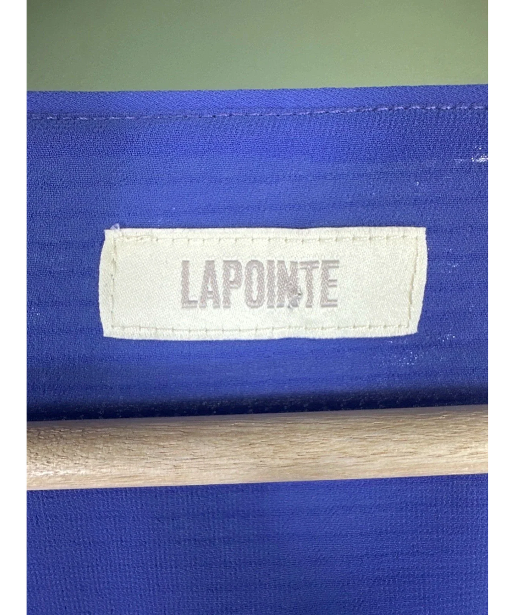 Lapointe Blue Ostrich Feather Cuff Sequin Crop Top Periwinkle, size UK S — detail