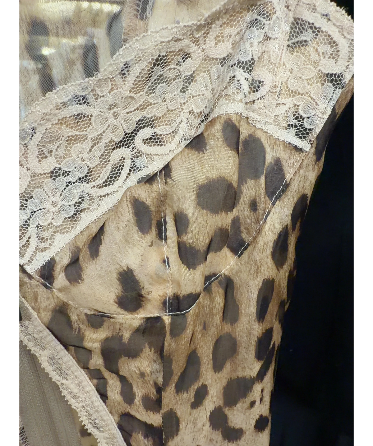Unbranded Brown Royan Leopard Print Maxi Dress, size UK S — detail