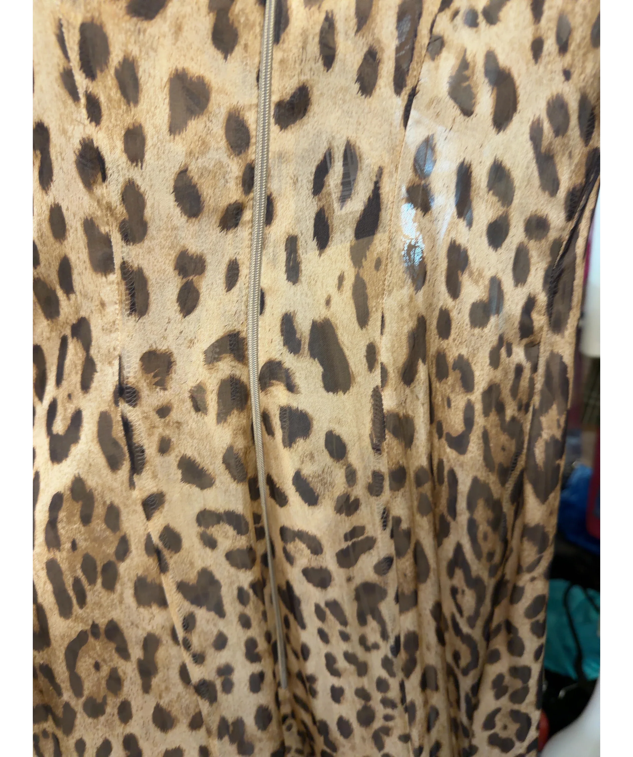 Unbranded Brown Royan Leopard Print Maxi Dress, size UK S — label